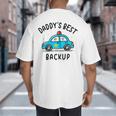 Father Son Daughter Daddy's Best Backup Father's Day Toddler Big And Tall Men's T-Shirt Back Print