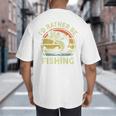 Fishing I'd Rather Be Fishing Bass Fish Dad Jokes Big And Tall Men's T-Shirt Back Print