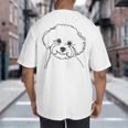 Line Art Dad Mom Dog Bichon Frise Big And Tall Men's T-Shirt Back Print
