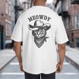 Meowdy Cat Cowboy Western Graphic Cat Lady Cat Dad Big And Tall Men's T-Shirt Back Print Meowdy Cat Cowboy Western Graphic Cat Lady Cat Dad Big And Tall Men's T-Shirt Back Print