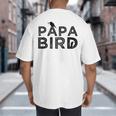 Papa Bird Father Day Dad Birds Quote Saying Big And Tall Men's T-Shirt Back Print