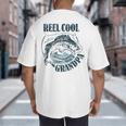 Reel Cool Grandpa Fishing Dad Father's Day Fisherman Big And Tall Men's T-Shirt Back Print