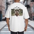 Retro Camo Dad Hunting Camouflage Deer Matching Big And Tall Men's T-Shirt Back Print