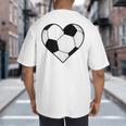 Soccer Ball Heart Idea For Mom Dad Kids T-Shirt Big And Tall Men's T-Shirt Back Print