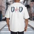 Unicorn Dad Birthday Shirt Matching Family Party Tee T-Shirt Big And Tall Men's T-Shirt Back Print