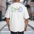 Unicorn Dad First Birthday Girl Family Matching Mama Party Big And Tall Men's T-Shirt Back Print
