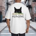 Women's Meowjong Cat Mahjong Chinese Game Cat Mom Dad Big And Tall Men's T-Shirt Back Print