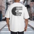 Woodworking Dad Measure Cut Swear Handyman Fathers Day Big And Tall Men's T-Shirt Back Print