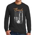 Baseball Coach Dad Like A Normal Dad Only Cooler USA Flag Men Long Sleeve T-Shirt