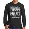 BBQ Grilling Dad Smoking Meat Barbecue Pun Pit Master Father Men Long Sleeve T-Shirt