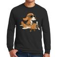 Beagle Flying a Plane Pilot Airplane Dog Mom Dad Men Long Sleeve T-Shirt