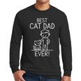 Best Cat Dad Ever Fun Line Art Illustration Men Long Sleeve T-Shirt