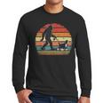 Bigfoot Walking a Dog Bernedoodle Dog Dad Men Long Sleeve T-Shirt