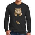 British Shorthair Cat Pocket Cat Mom Cat Dad Cat Lover Men Long Sleeve T-Shirt