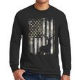 Camo US Flag Deer Elk Buck Camoflage Hunting Hunter Dad Short Sleeve Men Long Sleeve T-Shirt