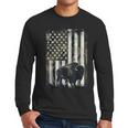 Camo USA Flag Bison Camouflage Hunting Wildlife Hunter Dad Men Long Sleeve T-Shirt Camo USA Flag Bison Camouflage Hunting Wildlife Hunter Dad Men Long Sleeve T-Shirt
