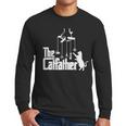 Cat Dad Life The Catfather Fathers Day Vintage Men Long Sleeve T-Shirt