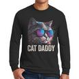 Cat Daddy Shirt Cat Sunglasses Cool Cat Dad Men Father Men Long Sleeve T-Shirt