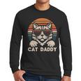 Cat Daddy Sunglasses Sunset Retro Fur Dad Papa Kitten Men Men Long Sleeve T-Shirt