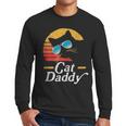 Cat Daddy Vintage 80s Style Cat Retro Sunglasses Distressed Men Long Sleeve T-Shirt