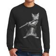 Cat Playing Flute For Cat Lover Cat Mom Cat Dad Men Long Sleeve T-Shirt