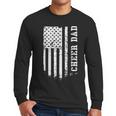 Cheer Dad Cheerleading American Flag Fathers Day Cheerleader Men Long Sleeve T-Shirt