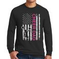 Cheer Dad Flag Pink Cheerleading Men Long Sleeve T-Shirt