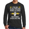 Cool Electrician For Men Dad Professional Electrician Men Long Sleeve T-Shirt