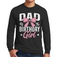 Coquette Pink Bow Men Dad Of The Birthday Girl Men Long Sleeve T-Shirt