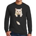 Cute Cat Pocket Cat Mom Cat Dad Cat Lover Men Long Sleeve T-Shirt