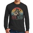 Cute Papa Bear Vintage Father's Day Retro Dad Guitar Men Long Sleeve T-Shirt