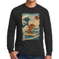 Dachshund Doxie Japanese Kanagawa Wave Surfing Japan Mom Dad Men Long Sleeve T-Shirt