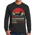 Dachshund Long Haired Best Dad Ever Dog Vintage Retro Men Long Sleeve T-Shirt