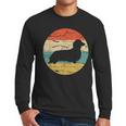 Dachshund Long Haired Dog Vintage Mom Dad Retro Men Long Sleeve T-Shirt