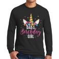 Dad Of The Birthday Girl Father Unicorn Birthday Small Men Long Sleeve T-Shirt