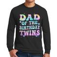 Dad Of The Birthday Twins Girls Kids Party Retro Bday Men Long Sleeve T-Shirt