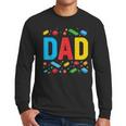Dad Master Builder Building Bricks Blocks Family Fathers Day Men Long Sleeve T-Shirt