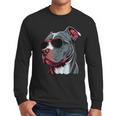 Dad Mom Cool Dog Sunglasses Pitbull Men Long Sleeve T-Shirt