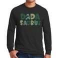 Dada Saurus Dad Dinosaur Three Rex Birthday Boy Girl Family Men Long Sleeve T-Shirt