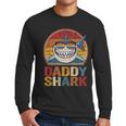 Daddy Shark Retro Shark Shirt Pajamas For Dad Dad Men Long Sleeve T-Shirt