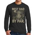 Disc Golf Frisbee Best Dad Par Camo US Flag Golfer Men Long Sleeve T-Shirt