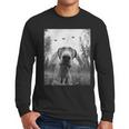 Dog Mom Dad Alien Selfie Weimaraner UFO For Men Women Men Long Sleeve T-Shirt
