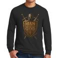Faithful Warrior Man Of God Christian Men Knight Armor Dad Men Long Sleeve T-Shirt