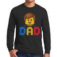 Family Dad Master Builder Building Bricks Blocks Fathers Day Men Long Sleeve T-Shirt