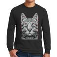 Glitch Weird Cat Kitten Optical Illusion Cat Mom Dad Men Long Sleeve T-Shirt