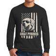 Great Pyrenees Dog Dad American Flag For Father Men Men Long Sleeve T-Shirt