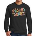 Groovy Daddy Birthday Party Peace Sign Dad 60s 70s Hippie Men Long Sleeve T-Shirt