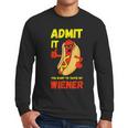 Hilarious Hot Dog Dad Joke Text Pun Dirty Joke -Barbecue Men Long Sleeve T-Shirt