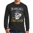 I'm Aging Like a Fine Cigar Skull Dad Retro Adult Men Long Sleeve T-Shirt