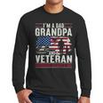 I'm A Dad Grandpa And Veteran Retro Papa Grandpa Men Long Sleeve T-Shirt